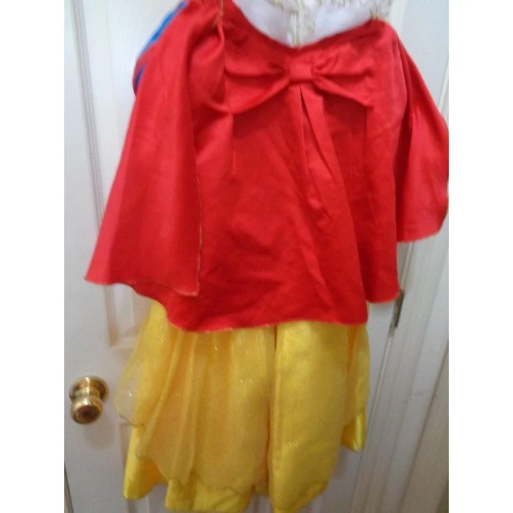Disney Princess Costume Dress Snow White Girl's Size 5/6 Includes Cape